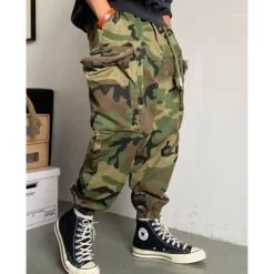 Men's Cargo Pants Cargo Trousers Camo Pants Pocket Camouflage Comfort Breathable Outdoor Daily Going out Fashion Casual Army Green