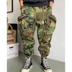 Men's Cargo Pants Cargo Trousers Camo Pants Pocket Camouflage Comfort Breathable Outdoor Daily Going out Fashion Casual Army Green