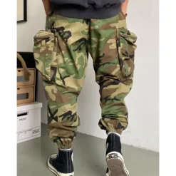 Men's Cargo Pants Cargo Trousers Camo Pants Pocket Camouflage Comfort Breathable Outdoor Daily Going out Fashion Casual Army Green