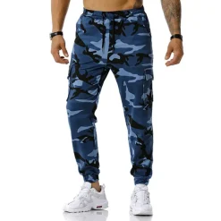 Men's Cargo Pants Cargo Trousers Trousers Camo Pants Elastic Waist Flap Pocket Camouflage Full Length Work Holiday Cotton Blend Stylish Casual / Sporty Army Green Red Micro-elastic