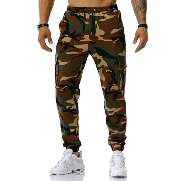 Men's Cargo Pants Cargo Trousers Trousers Camo Pants Elastic Waist Flap Pocket Camouflage Full Length Work Holiday Cotton Blend Stylish Casual / Sporty Army Green Red Micro-elastic