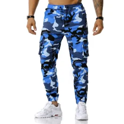 Men's Cargo Pants Cargo Trousers Trousers Camo Pants Elastic Waist Flap Pocket Camouflage Full Length Work Holiday Cotton Blend Stylish Casual / Sporty Army Green Red Micro-elastic