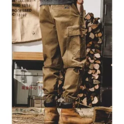 Men's Cargo Pants Cargo Trousers Techwear Pocket Drawstring Elastic Waist Plain Comfort Breathable Outdoor Daily Going out Fashion Casual Black Khaki