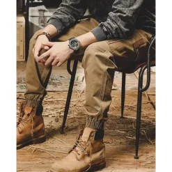 Men's Cargo Pants Cargo Trousers Techwear Pocket Drawstring Elastic Waist Plain Comfort Breathable Outdoor Daily Going out Fashion Casual Black Khaki