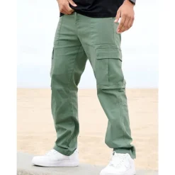 Men's Cargo Pants Cargo Trousers Pocket Plain Comfort Breathable Outdoor Daily Going out Fashion Casual Black Army Green