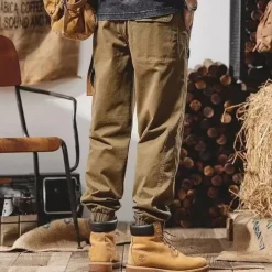 Men's Cargo Pants Cargo Trousers Techwear Pocket Drawstring Elastic Waist Plain Comfort Breathable Outdoor Daily Going out Fashion Casual Black Camel