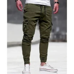 Men's Cargo Pants Cargo Trousers Pocket Plain Comfort Breathable Outdoor Daily Going out Fashion Casual Black Army Green