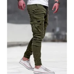 Men's Cargo Pants Cargo Trousers Pocket Plain Comfort Breathable Outdoor Daily Going out Fashion Casual Black Army Green