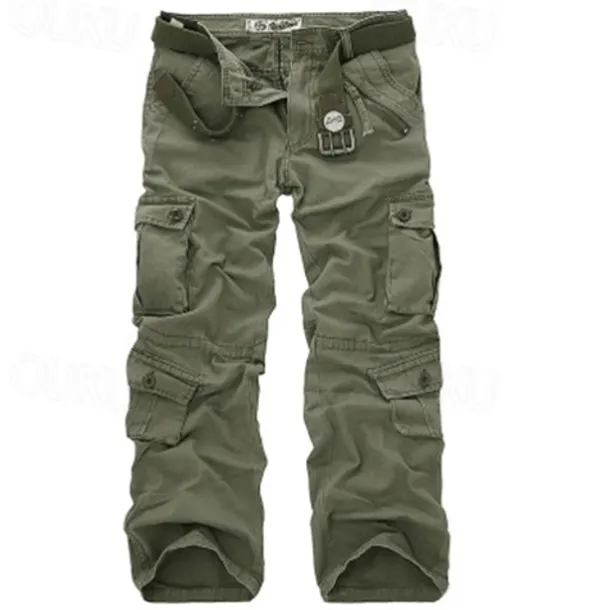 Men's Cargo Pants Cargo Trousers Pocket Plain Comfort Breathable Outdoor Daily Going out Fashion Casual Gray Green Yellow camouflage