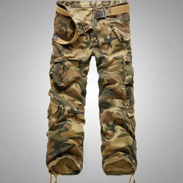 Men's Cargo Pants Cargo Trousers Pocket Plain Comfort Breathable Outdoor Daily Going out Fashion Casual Gray Green Yellow camouflage