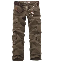 Men's Cargo Pants Cargo Trousers Combat Trousers Trousers Multi Pocket Plain Full Length Casual Black khaki Micro-elastic