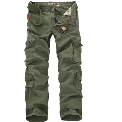 Men's Cargo Pants Cargo Trousers Combat Trousers Trousers Multi Pocket Plain Full Length Casual Black khaki Micro-elastic
