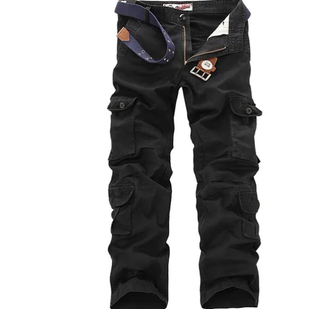 Men's Cargo Pants Cargo Trousers Combat Trousers Trousers Multi Pocket Plain Full Length Casual Black khaki Micro-elastic
