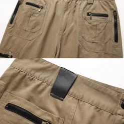 Men's Cargo Pants Cargo Trousers Tactical Pants Work Pants Zipper Pocket Multi Pocket Straight Leg Solid Color Outdoor Full Length Daily Stylish Black khaki