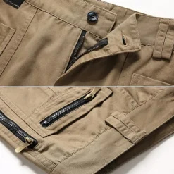 Men's Cargo Pants Cargo Trousers Tactical Pants Work Pants Zipper Pocket Multi Pocket Straight Leg Solid Color Outdoor Full Length Daily Stylish Black khaki