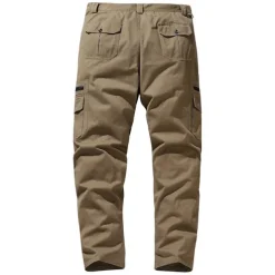 Men's Cargo Pants Cargo Trousers Tactical Pants Work Pants Zipper Pocket Multi Pocket Straight Leg Solid Color Outdoor Full Length Daily Stylish Black khaki