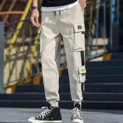 Men's Cargo Pants Cargo Trousers Joggers Trousers Harem Pants Drawstring Elastic Waist Leg Drawstring Plain Full Length Casual Daily Streetwear Hip Hop Black Army Green Micro-elastic