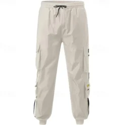 Men's Cargo Pants Cargo Trousers Joggers Trousers Harem Pants Drawstring Elastic Waist Leg Drawstring Plain Full Length Casual Daily Streetwear Hip Hop Black Army Green Micro-elastic