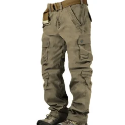 Men's Cargo Pants Cargo Trousers Hiking Pants 8 Pocket Plain Comfort Breathable Outdoor Daily Going out Fashion Casual Gray Green Camouflage Black