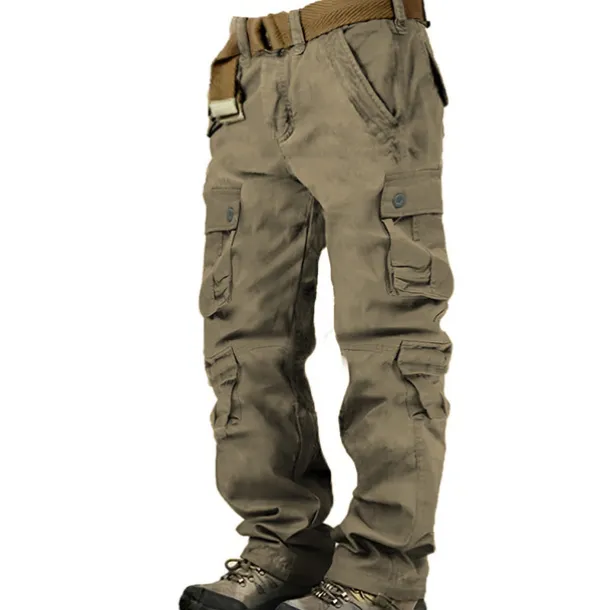Men's Cargo Pants Cargo Trousers Hiking Pants 8 Pocket Plain Comfort Breathable Outdoor Daily Going out Fashion Casual Gray Green Camouflage Black