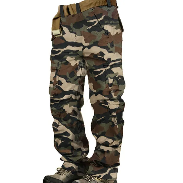 Men's Cargo Pants Cargo Trousers Hiking Pants 8 Pocket Plain Comfort Breathable Outdoor Daily Going out Fashion Casual Gray Green Camouflage Black