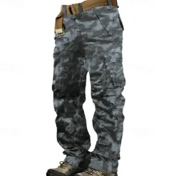 Men's Cargo Pants Cargo Trousers Hiking Pants 8 Pocket Plain Comfort Breathable Outdoor Daily Going out Fashion Casual Gray Green Camouflage Black