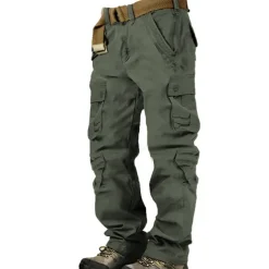 Men's Cargo Pants Cargo Trousers Hiking Pants 8 Pocket Plain Comfort Breathable Outdoor Daily Going out Fashion Casual Gray Green Camouflage Black