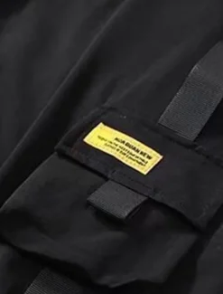 Men's Cargo Pants Cargo Trousers Joggers Trousers Cropped Pants Drawstring Elastic Waist Multi Pocket Letter Comfort Wearable Casual Daily Holiday Sports Fashion Black Green