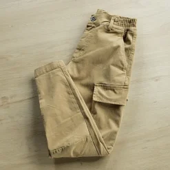 Men's Cargo Pants Cargo Trousers Buttons Elastic Waist Multi Pocket Plain Comfort Wearable Casual Daily Holiday Sports Fashion Black Khaki