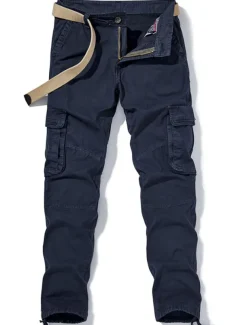 Men's Cargo Pants Cargo Trousers Trousers Multi Pocket Straight Leg Solid Colored Comfort Wearable Outdoor Daily Sports Stylish ArmyGreen Black
