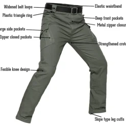 Men's Cargo Pants Cargo Trousers Combat Trousers Tactical Pants Solid Color Ripstop Breathable Going out Streetwear Designer Casual Black Green