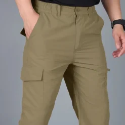 Men's Cargo Pants Cargo Trousers Combat Trousers Tactical Pants Trousers Elastic Waist Multi Pocket Straight Leg Plain Anti-Wear Quick Dry Sports Outdoor Hiking Tactical Black khaki