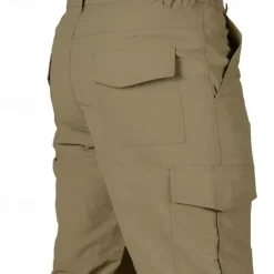 Men's Cargo Pants Cargo Trousers Combat Trousers Tactical Pants Trousers Elastic Waist Multi Pocket Straight Leg Plain Anti-Wear Quick Dry Sports Outdoor Hiking Tactical Black khaki