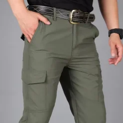 Men's Cargo Pants Cargo Trousers Combat Trousers Tactical Pants Trousers Elastic Waist Multi Pocket Straight Leg Plain Anti-Wear Quick Dry Sports Outdoor Hiking Tactical Black khaki