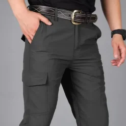 Men's Cargo Pants Cargo Trousers Combat Trousers Tactical Pants Trousers Elastic Waist Multi Pocket Straight Leg Plain Anti-Wear Quick Dry Sports Outdoor Hiking Tactical Black khaki