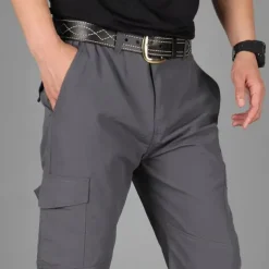 Men's Cargo Pants Cargo Trousers Combat Trousers Tactical Pants Trousers Elastic Waist Multi Pocket Straight Leg Plain Anti-Wear Quick Dry Sports Outdoor Hiking Tactical Black khaki