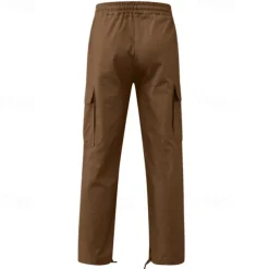 Men's Cargo Pants Cargo Trousers Drawstring Elastic Waist Multi Pocket Plain Wearable Outdoor Daily Camping & Hiking Fashion Classic Lake blue Black