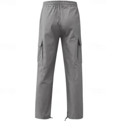 Men's Cargo Pants Cargo Trousers Drawstring Elastic Waist Multi Pocket Plain Wearable Outdoor Daily Camping & Hiking Fashion Classic Lake blue Black