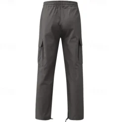 Men's Cargo Pants Cargo Trousers Drawstring Elastic Waist Multi Pocket Plain Wearable Outdoor Daily Camping & Hiking Fashion Classic Lake blue Black