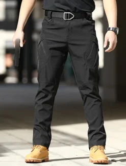 Men's Cargo Pants Cargo Trousers Trousers Tactical Pocket Classic Multiple Pockets Solid Color Comfort Outdoor Full Length Casual Daily Streetwear Stylish Black Army Green Micro-elastic