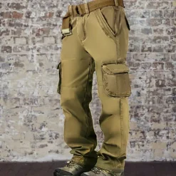 Men's Cargo Pants Cargo Trousers Trousers Multi Pocket Plain Wearable Outdoor Casual Daily Fashion Classic Army Yellow Black