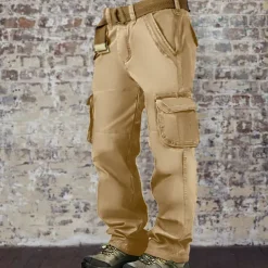 Men's Cargo Pants Cargo Trousers Trousers Multi Pocket Plain Wearable Outdoor Casual Daily Fashion Classic Army Yellow Black