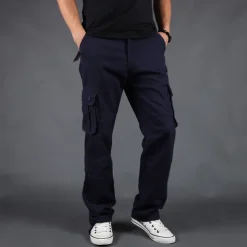 Men's Cargo Pants Cargo Trousers Trousers Tactical Work Pants Straight Leg Flap Pocket Plain Comfort Breathable Full Length Outdoor Work Basic Tactical Black Army Green Inelastic