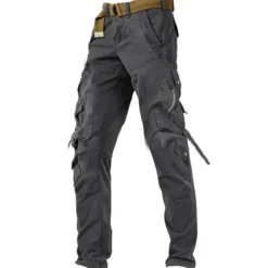 Men's Cargo Pants Cargo Trousers Work Pants Zipper Pocket Plain Comfort Breathable Outdoor Daily Going out 100% Cotton Fashion Casual Army Yellow Black