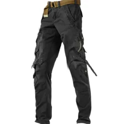 Men's Cargo Pants Cargo Trousers Work Pants Zipper Pocket Plain Comfort Breathable Outdoor Daily Going out 100% Cotton Fashion Casual Army Yellow Black