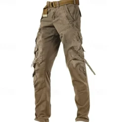 Men's Cargo Pants Cargo Trousers Work Pants Zipper Pocket Plain Comfort Breathable Outdoor Daily Going out 100% Cotton Fashion Casual Army Yellow Black