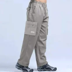 Men's Cargo Pants Cargo Trousers Trousers Work Pants Elastic Waist Multi Pocket Plain Comfort Breathable Casual Daily Streetwear Sports Fashion ArmyGreen Black Micro-elastic