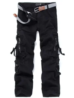 Men's Cargo Pants Cargo Trousers Trousers Multi Pocket Straight Leg Solid Colored Comfort Wearable Outdoor Daily 100% Cotton Sports Stylish ArmyGreen Black