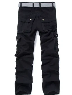 Men's Cargo Pants Cargo Trousers Trousers Multi Pocket Straight Leg Solid Colored Comfort Wearable Outdoor Daily 100% Cotton Sports Stylish ArmyGreen Black