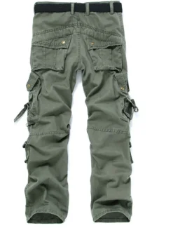 Men's Cargo Pants Cargo Trousers Trousers Multi Pocket Straight Leg Solid Colored Comfort Wearable Outdoor Daily 100% Cotton Sports Stylish ArmyGreen Black